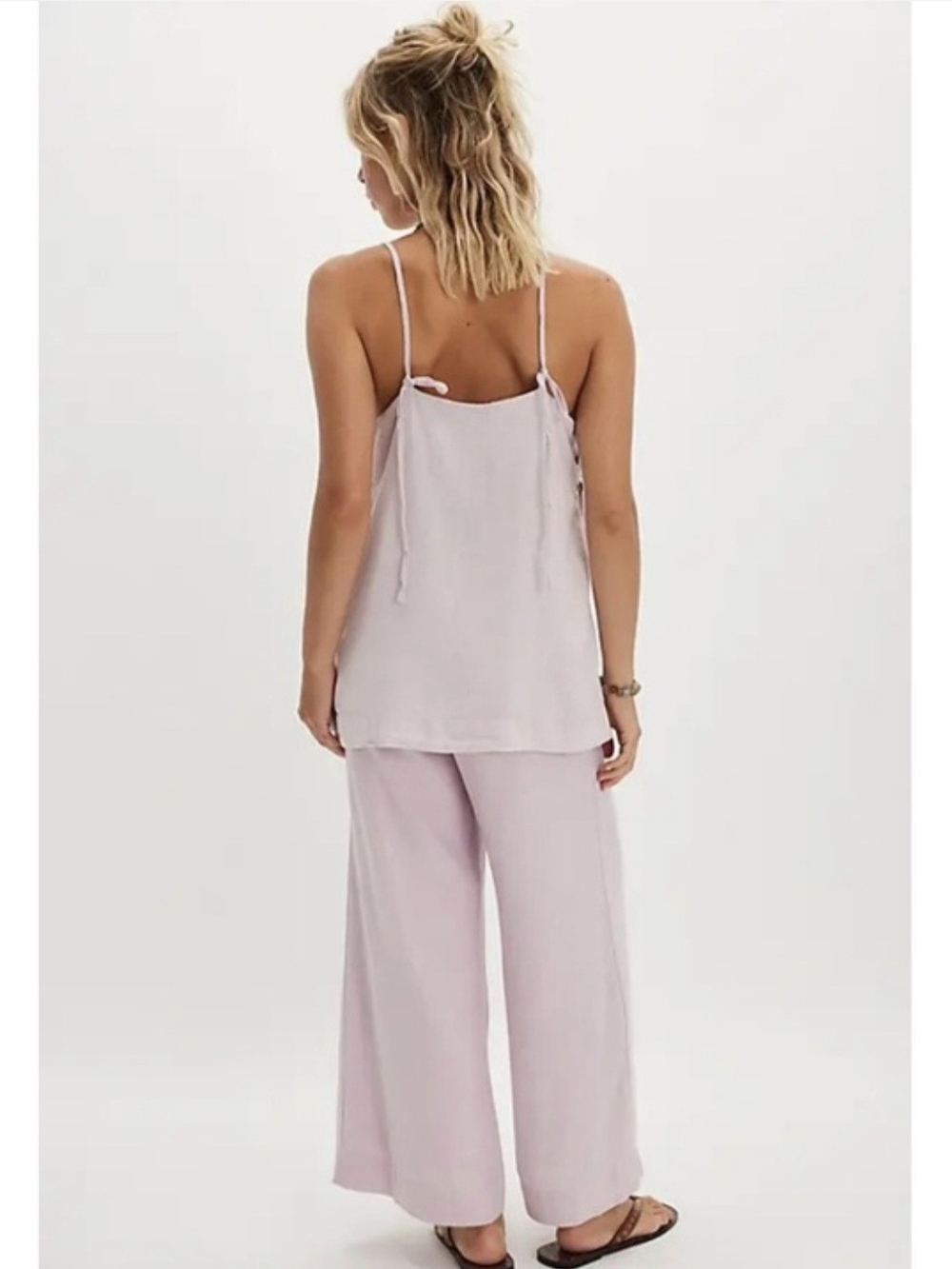 NWT Free People Sightseer Embroidered Linen Set- Lilac Combo Size Medium - Picture 3 of 9
